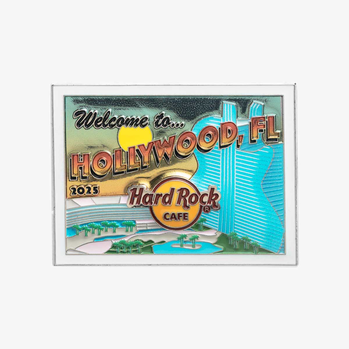 Limited Edition Hollywood, FL 3D Postcard Pin image number 1