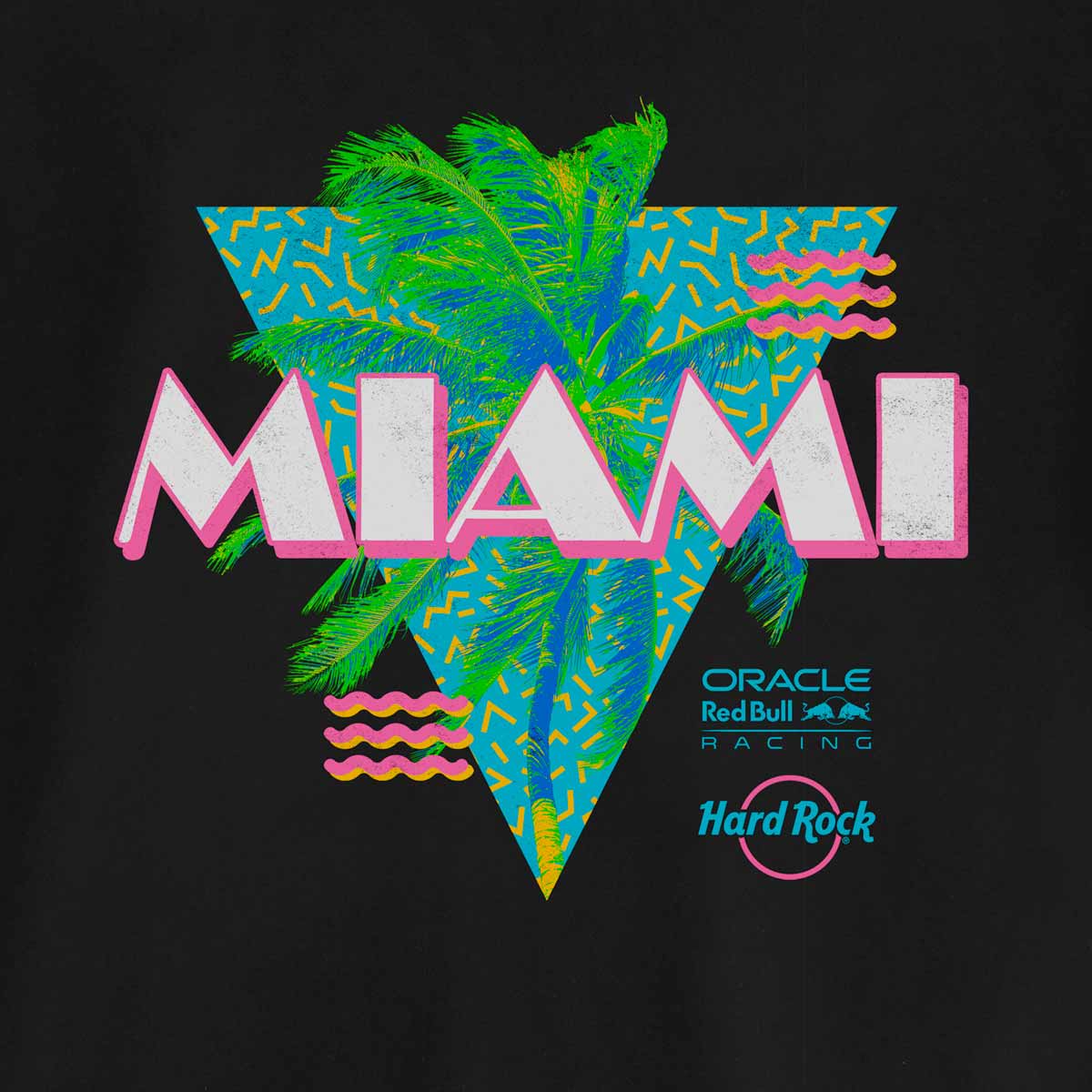 Oracle Red Bull F1 Racing Miami Vice Logo Tee in Black image number 2