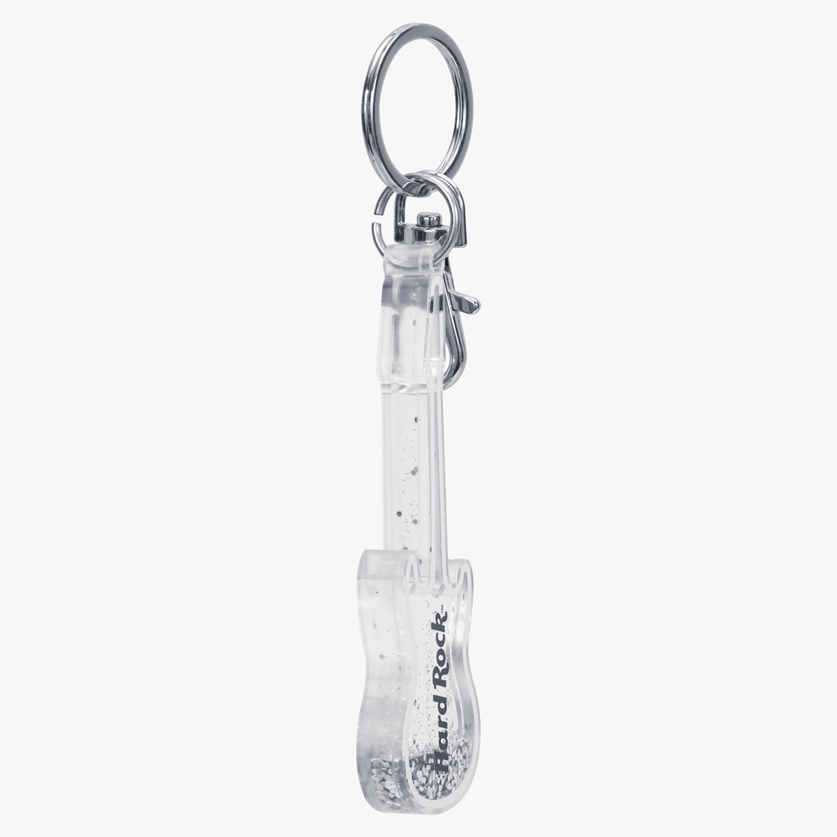 Hard Rock Metallic Silver Glitter Keychain image number 2