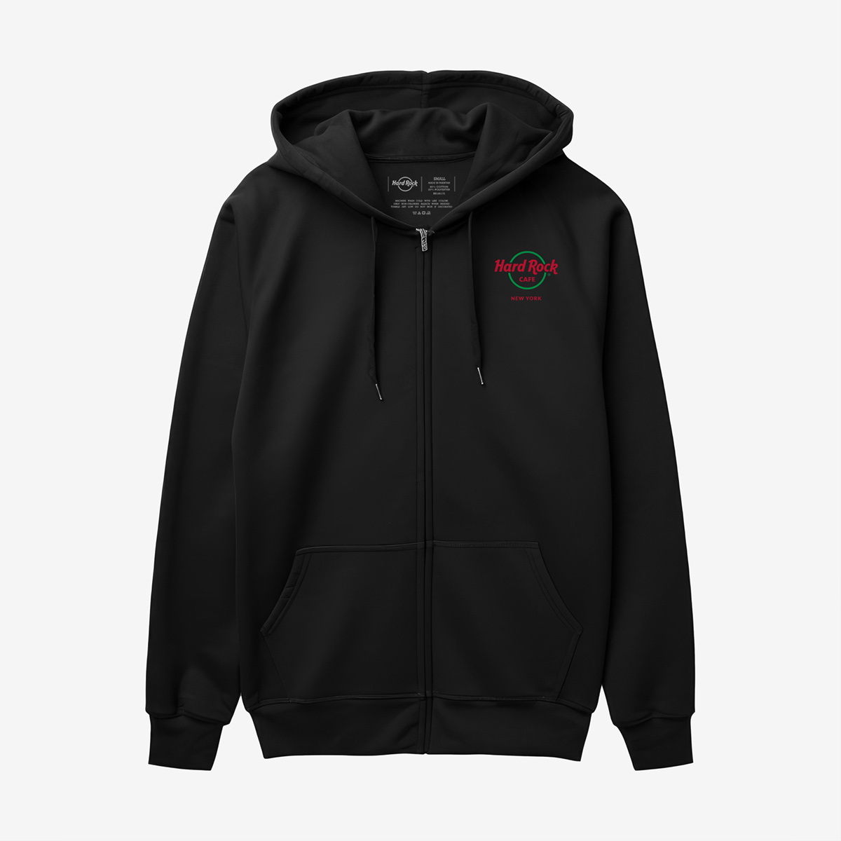 Santa Live Zip Front Holiday Hoodie Black image number 2