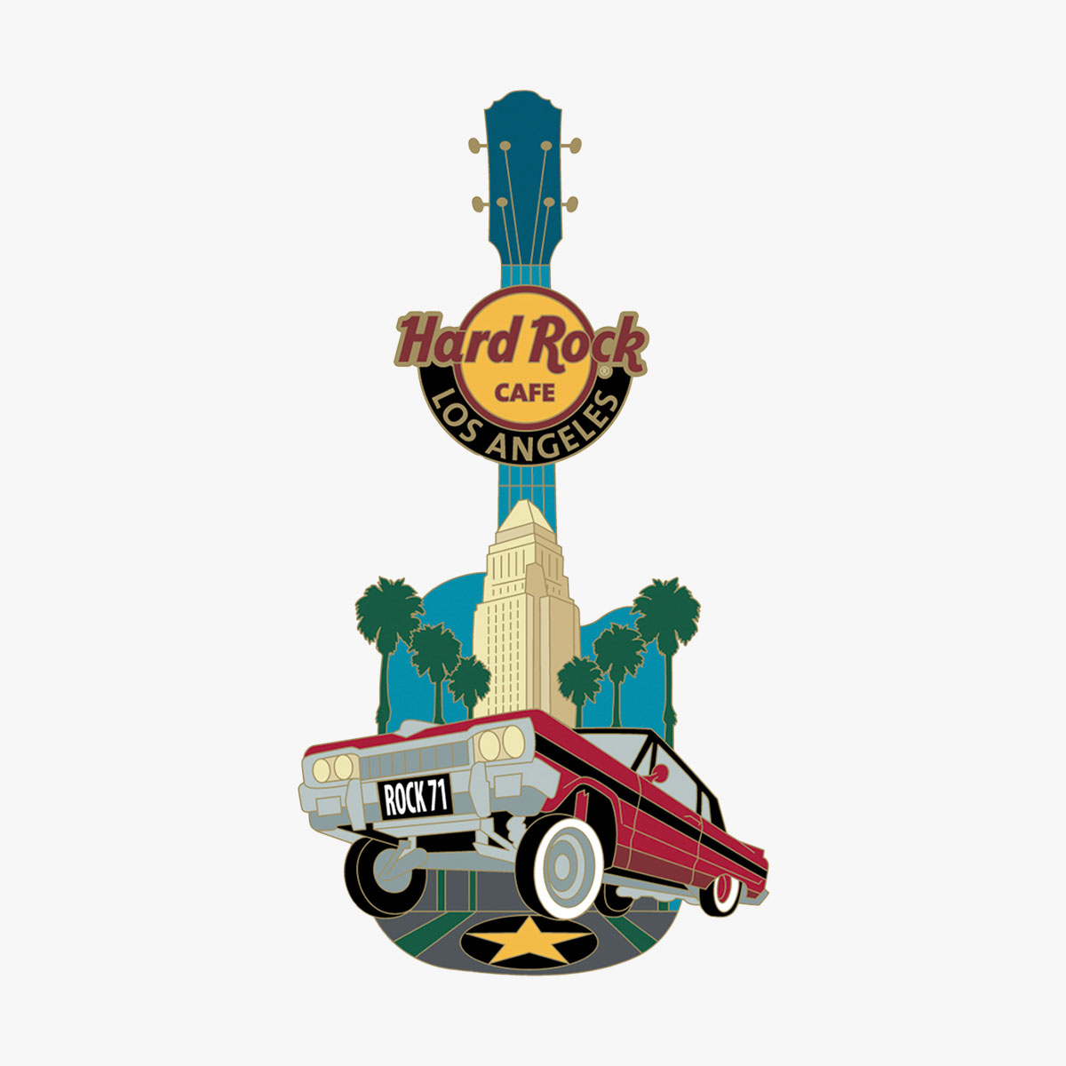 Hollywood Lowrider Car Pin image number 1