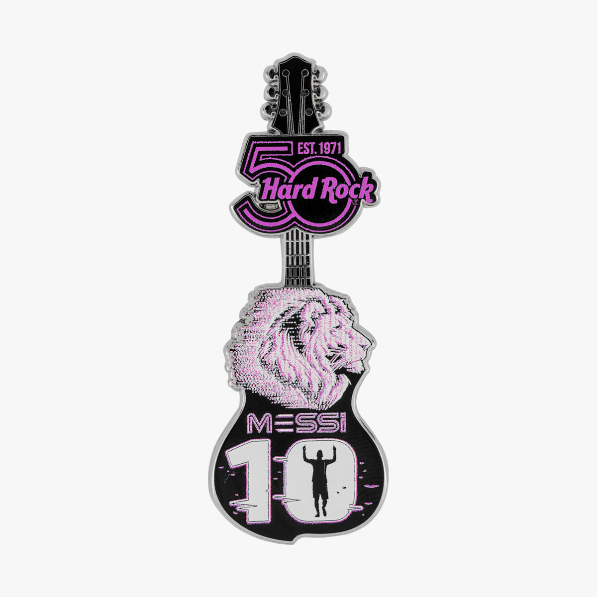 Messi Limited Edition Pin with Lion Head Guitar and Number 10 Design image number 2