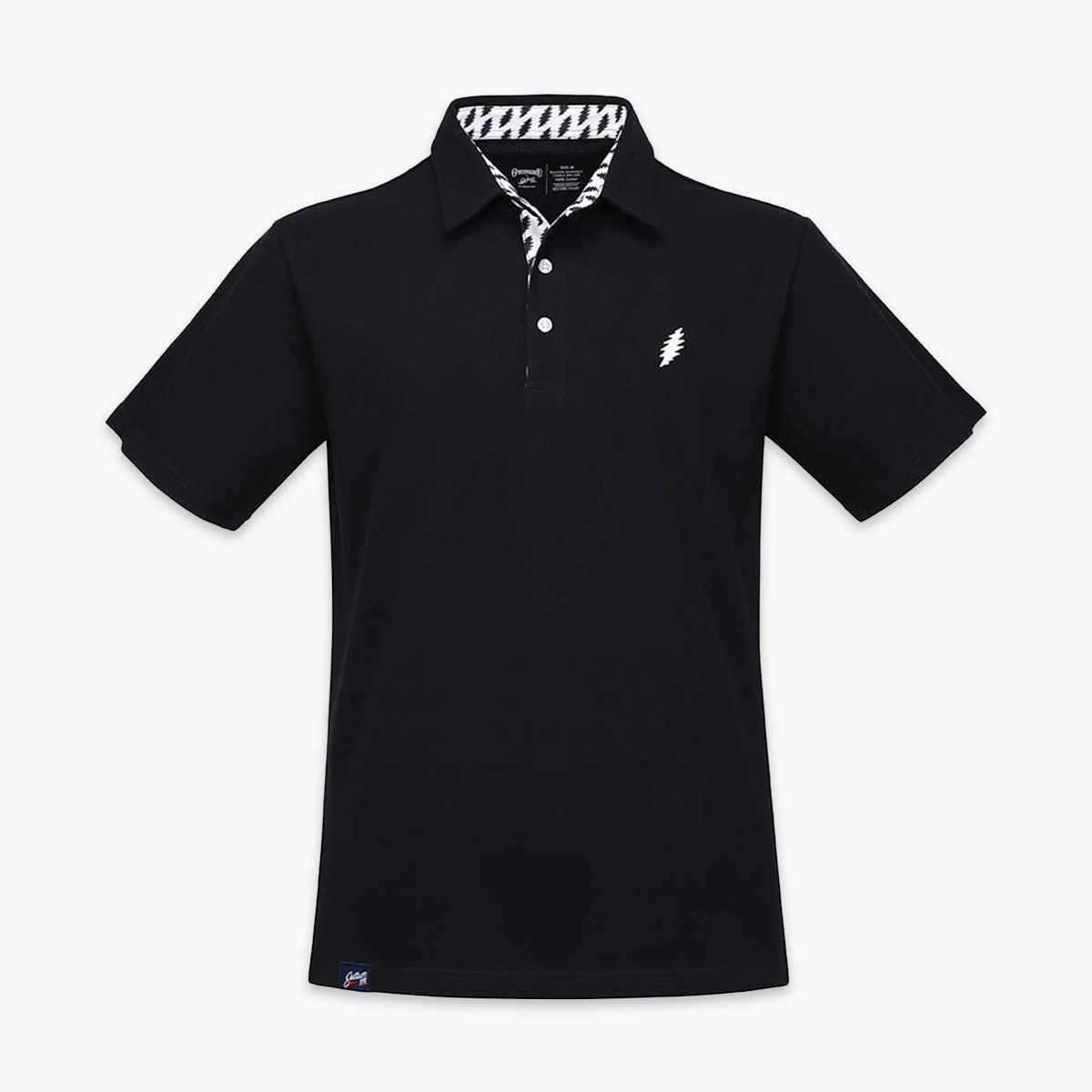 Grateful Dead Simple Bolt Pique Polo in Black image number 1