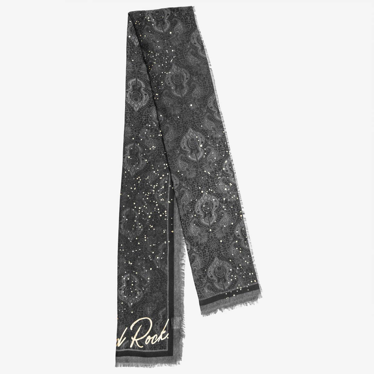 Black Paisley Foil Guitar Scarf image number 4