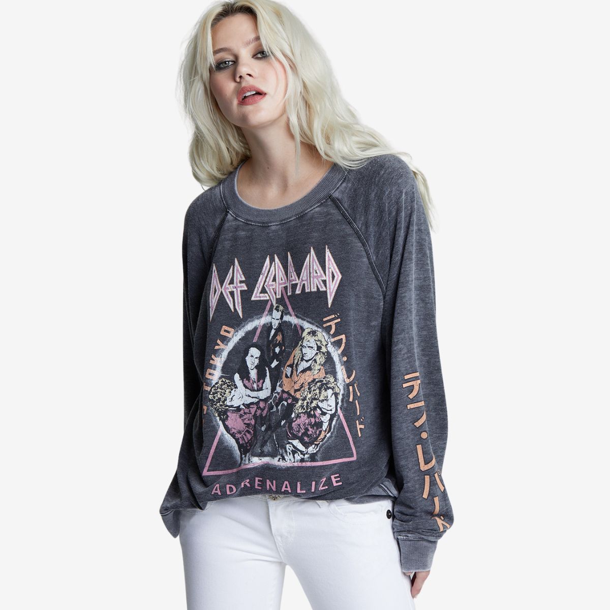 Def Leppard Oversized Sweatshirt with Tokyo Design by Recycled Karma image number 3