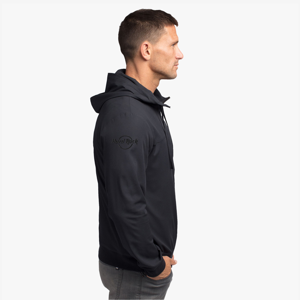 Travis Mathew x Hard Rock Wanderlust Zip Up Hoodie in Black image number 4