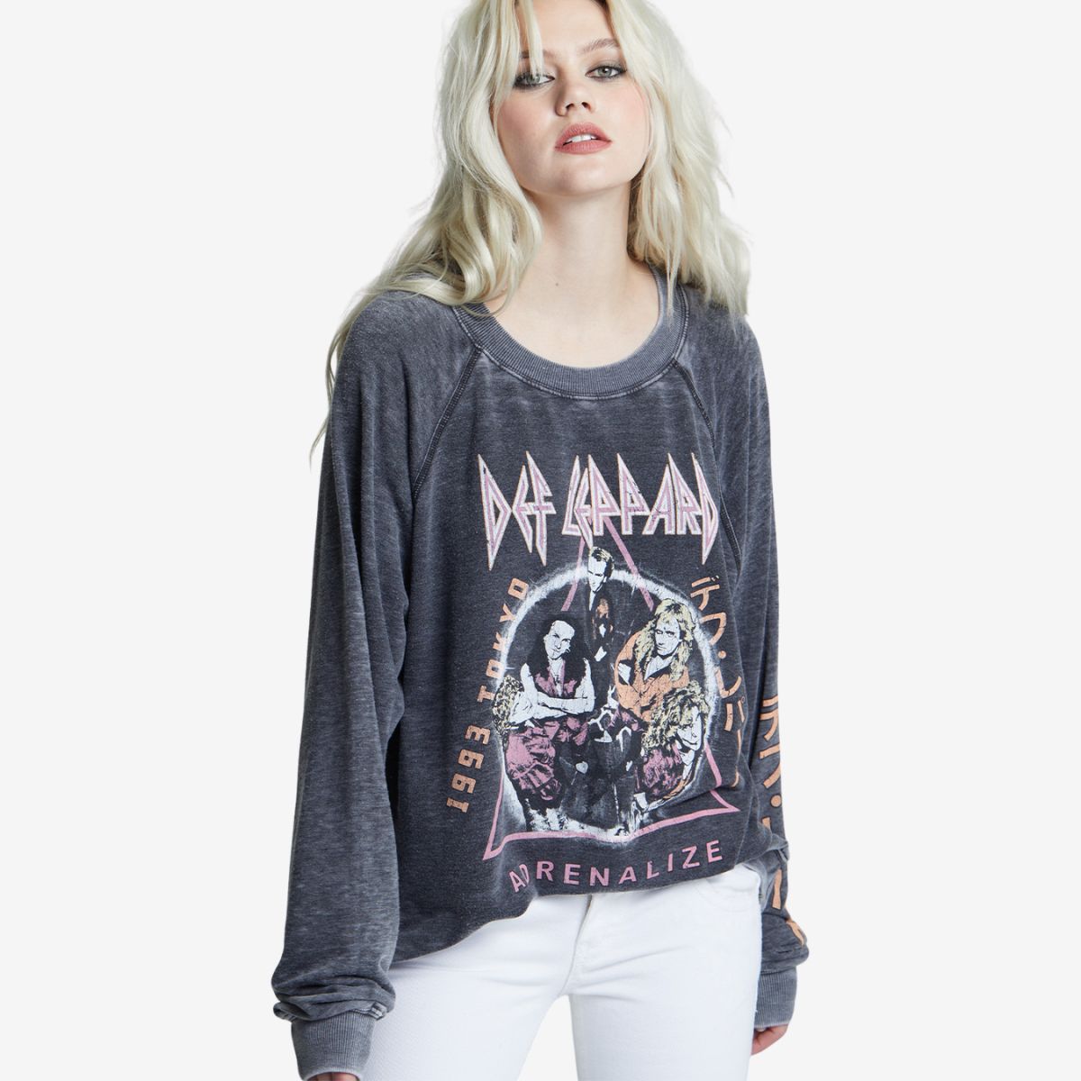 Def Leppard Oversized Sweatshirt with Tokyo Design by Recycled Karma image number 1