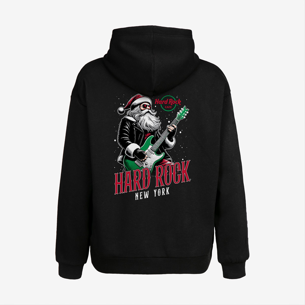 Santa Live Zip Front Holiday Hoodie Black image number 1