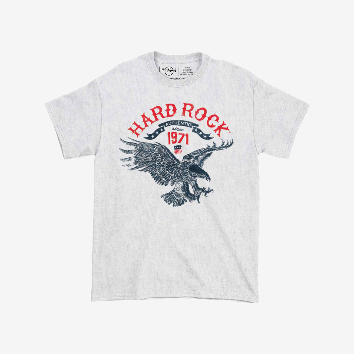 Americana Adult Fit Grey Tee with Flying Eagle Logo Motif image number 2