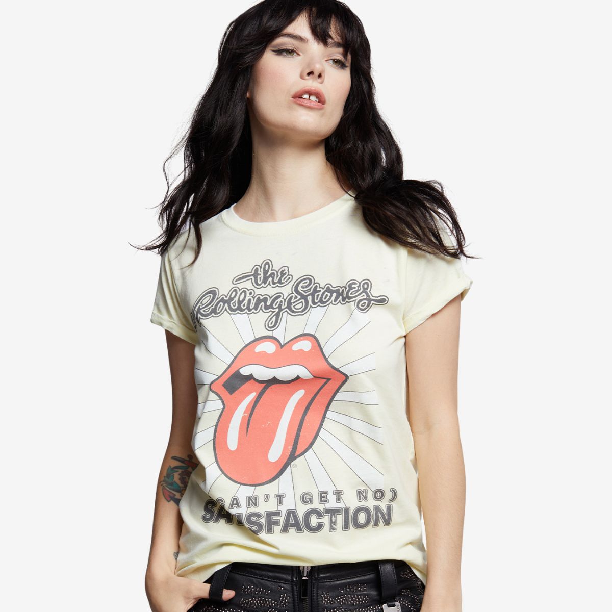 Rolling Stones Fitted Tee No Satisfaction Design by Recycled Karma image number 3