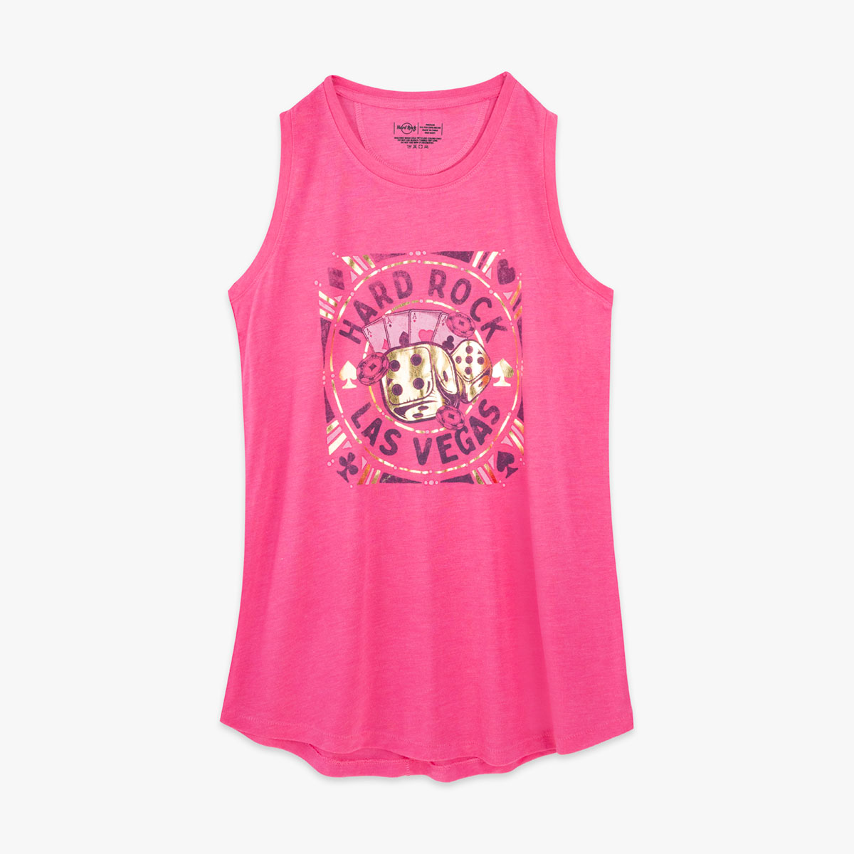 Casino Gold Foil Women's Hot Pink Tank image number 1