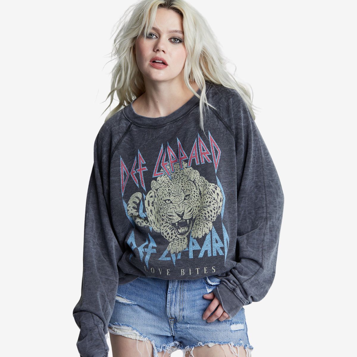Def Leppard Oversized Sweatshirt Love Bites Design by Recycled Karma image number 3