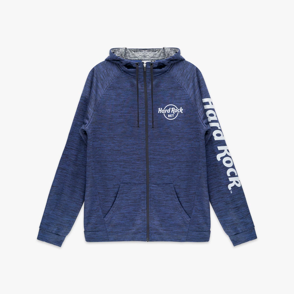 Mens Hard Rock BET Performance Zip Hoodie Navy image number 1