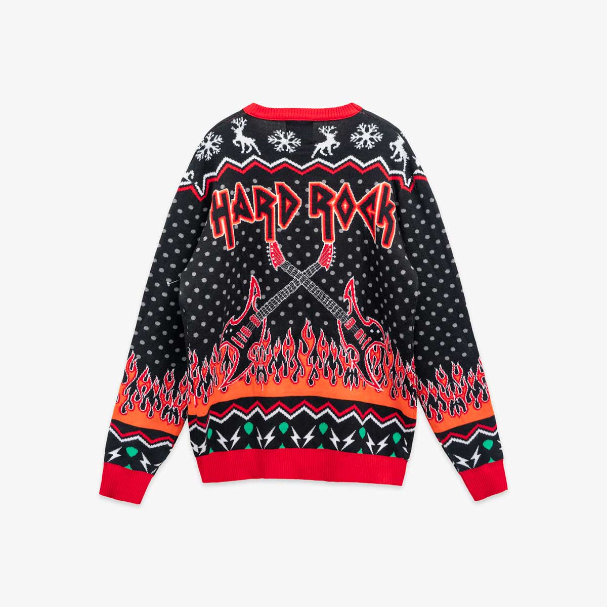 Holiday 2024 Mens Flaming Guitar Sweater Black image number 2