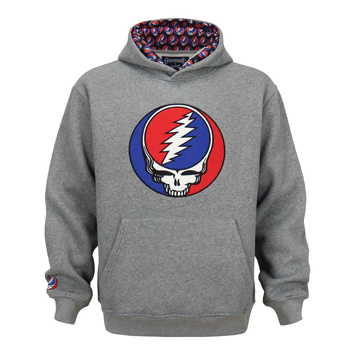 Grateful Dead Lightning Bolt Skull Hoodie in Grey image number 11