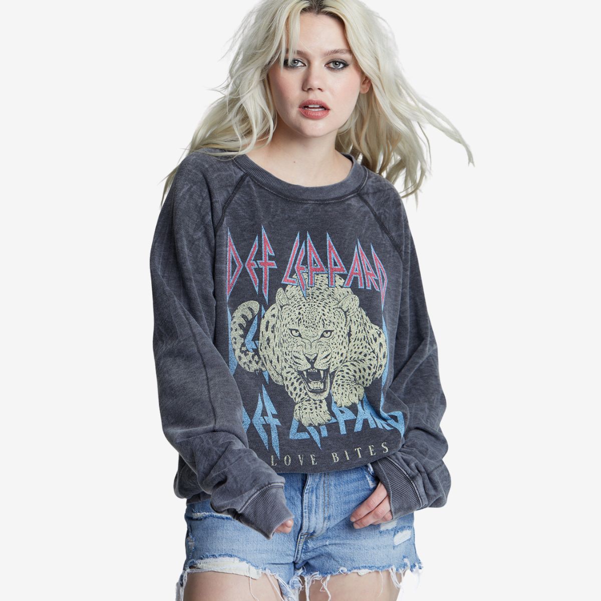 Def Leppard Oversized Sweatshirt Love Bites Design by Recycled Karma image number 1