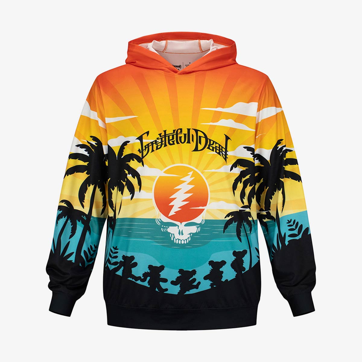 Grateful Dead Rising Sun UPF50 Hoodie in Tie-Dye Orange image number 1