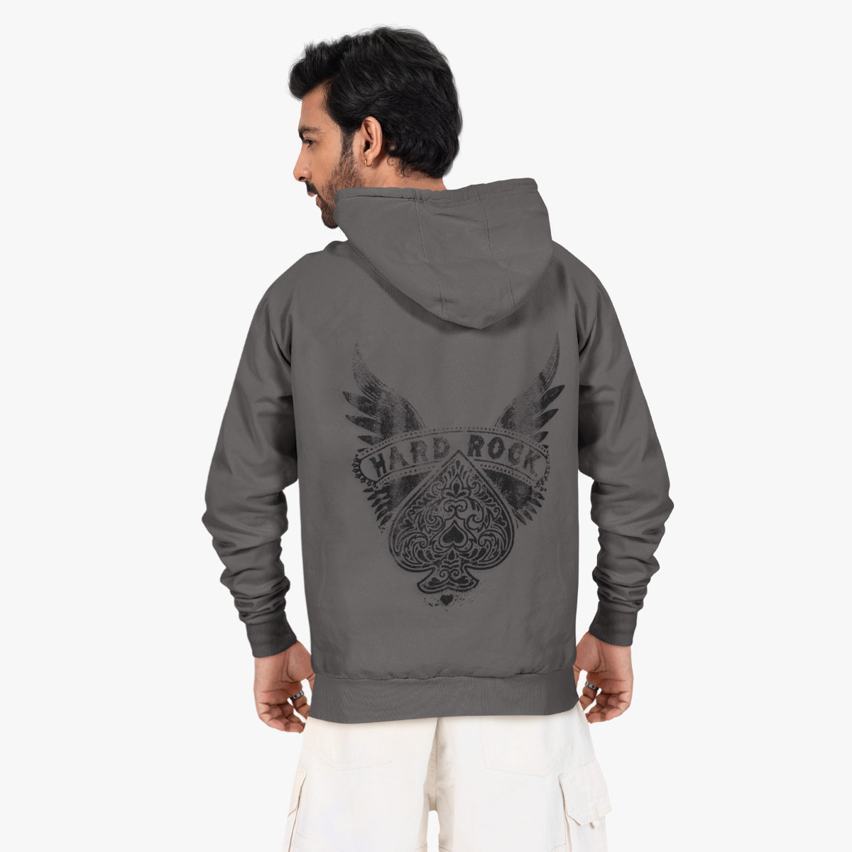 Casino Spade Wings Grey Hoodie image number 1