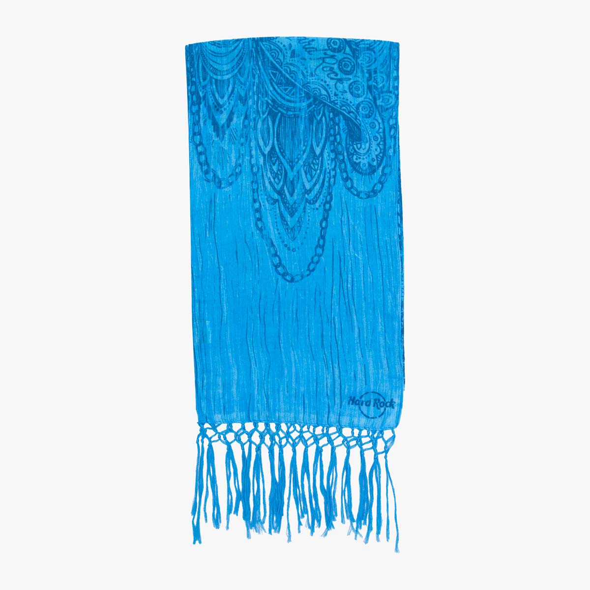 Long Fringe Guitar Scarf in Blue image number 4