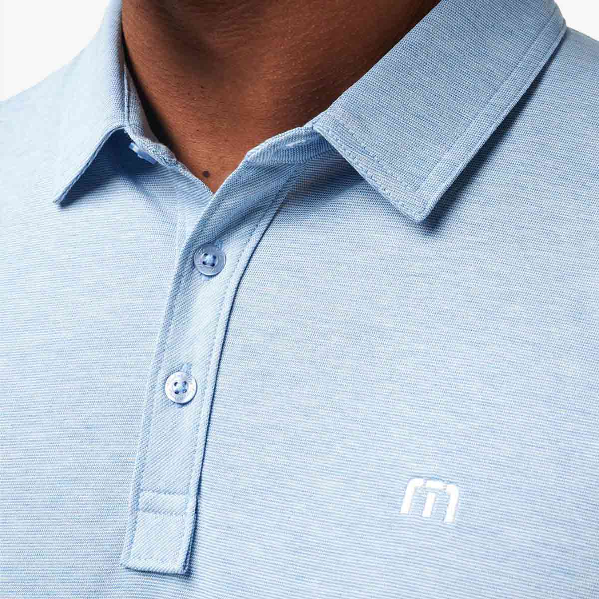 Travis Mathew x Hard Rock Zinnia Collar Stay Polo in Light Blue image number 5