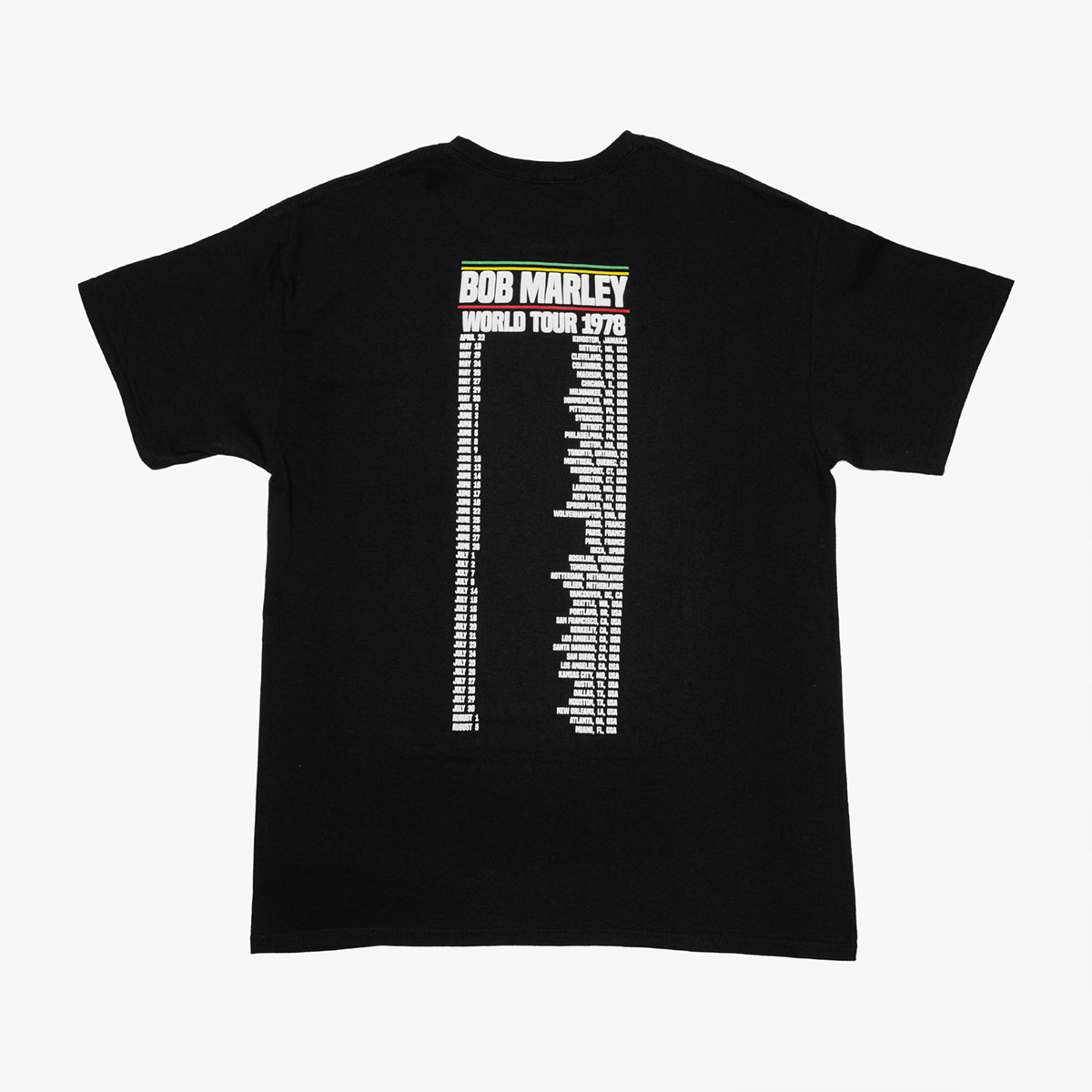 Bob Marley Adult Fit 1978 World Tour Tee Black image number 2