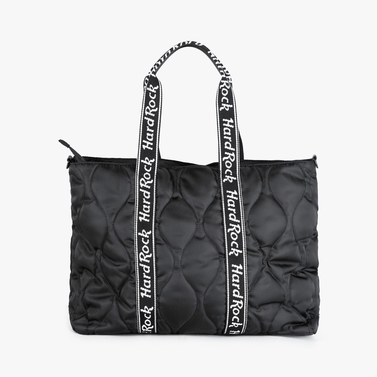 Black Quilted Puffer Tote image number 2