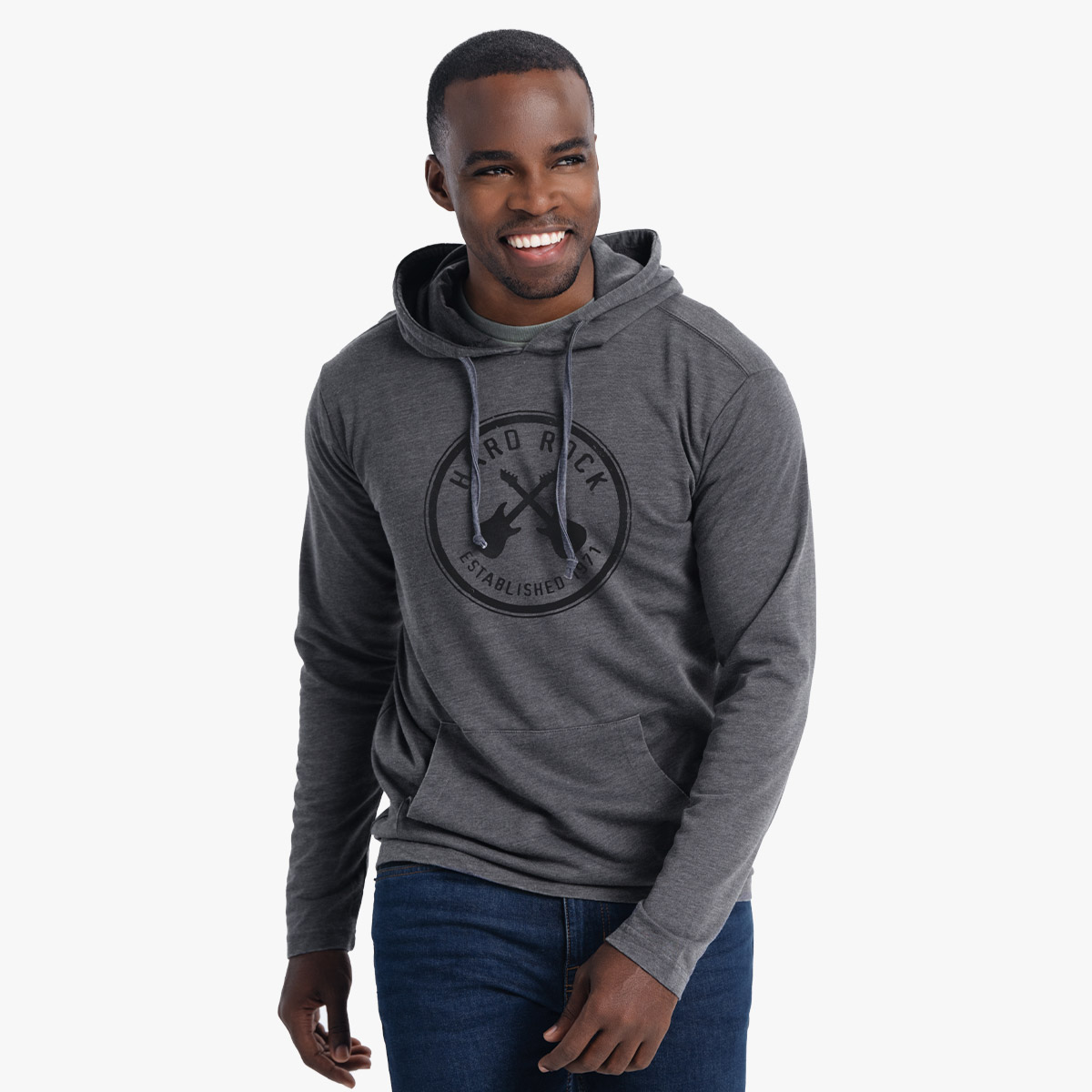 Unisex Fit Cross Guitars Harbor Hoodie in Charcoal image number 1