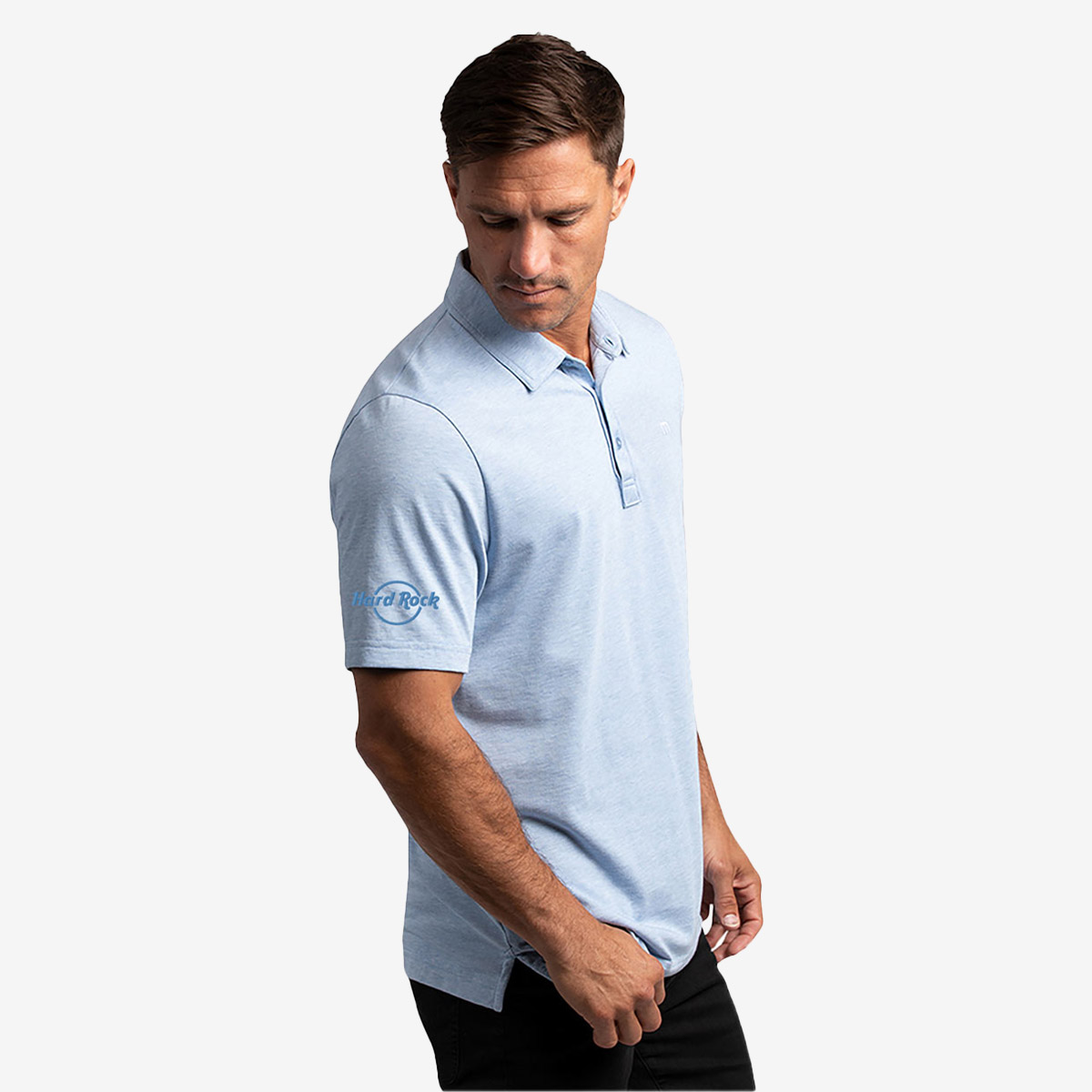 Travis Mathew x Hard Rock Zinnia Collar Stay Polo in Light Blue image number 1