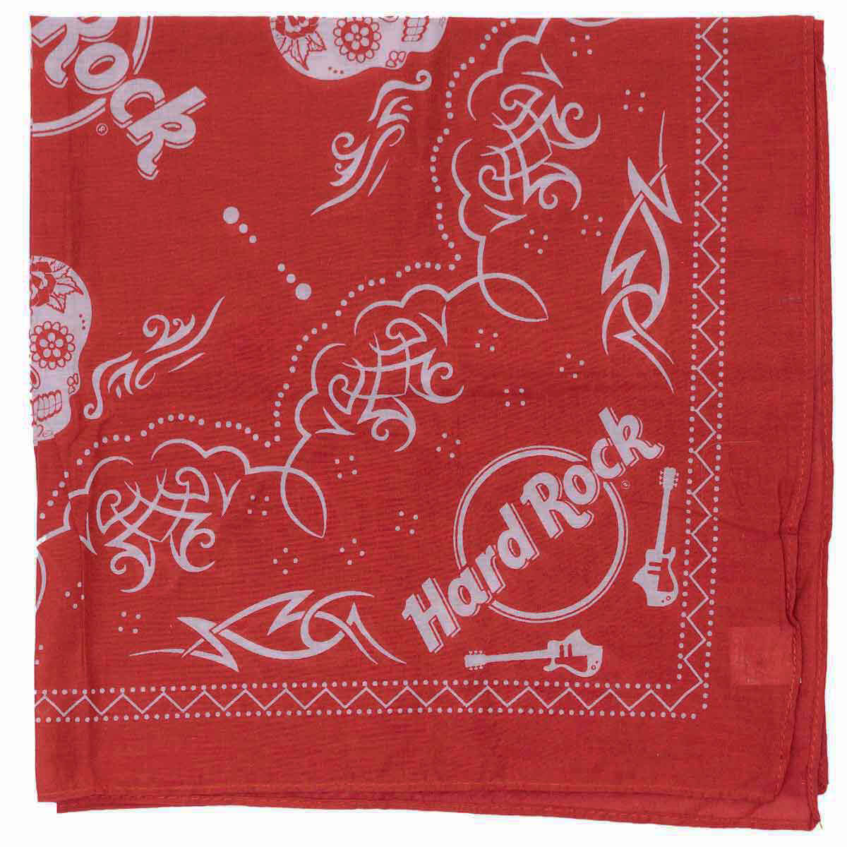 Logo Skull & Guitars Bandana Red image number 3