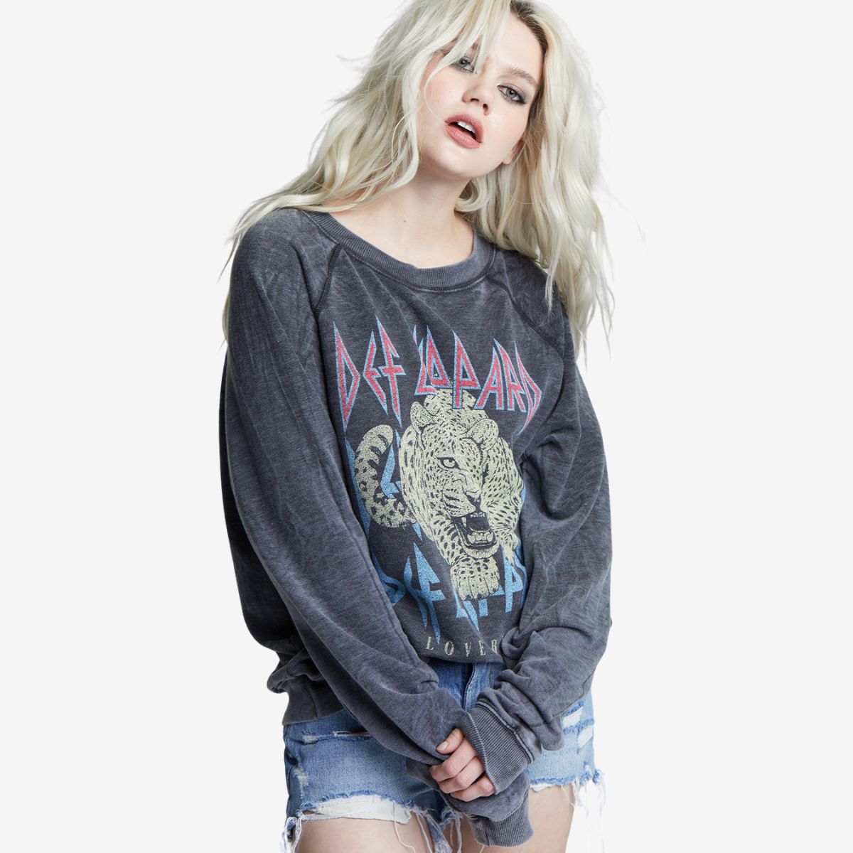 Def Leppard Oversized Sweatshirt Love Bites Design by Recycled Karma image number 4