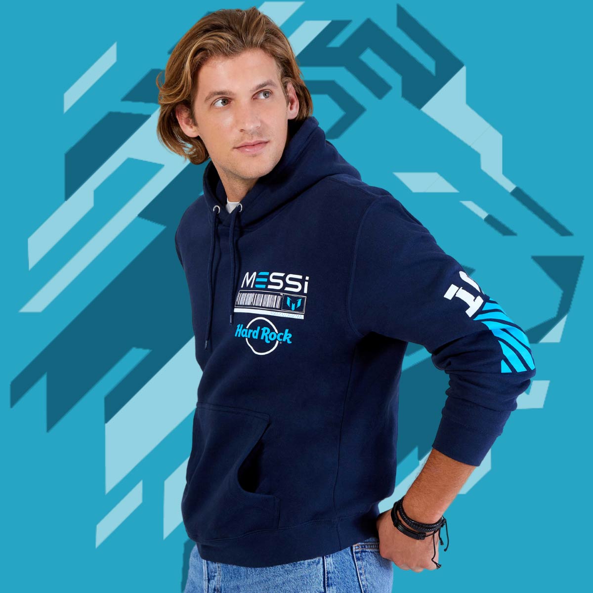 Messi Adult Fit Navy Hoodie image number 1