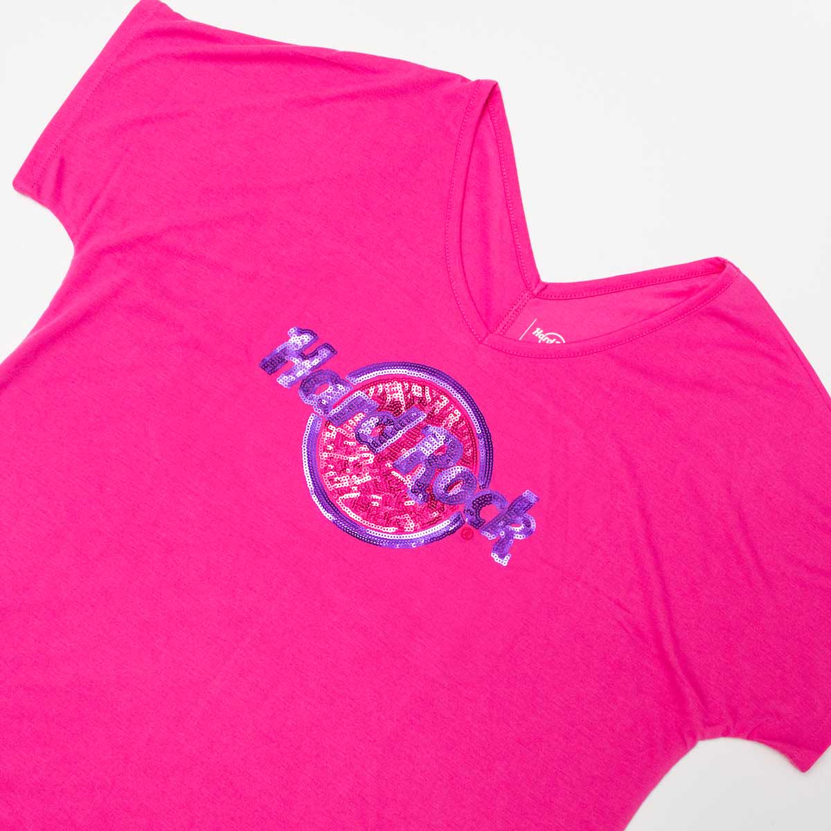 Hard Rock Sequins Logo V-neck Shortsleeve T-Shirt image number 4