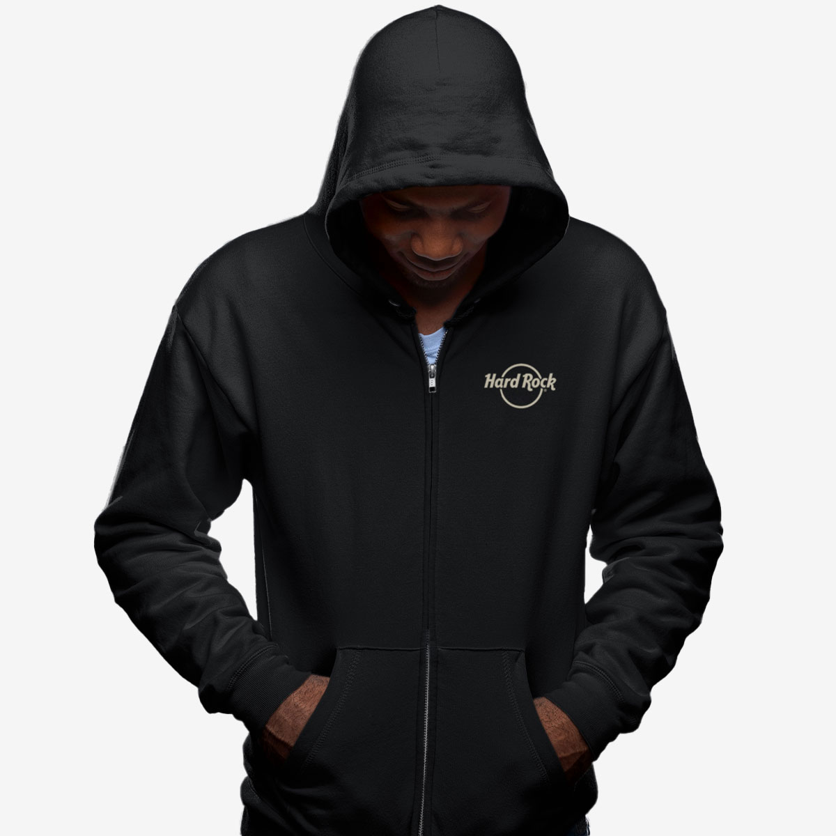 Adult Fit Casino Full Zip Hoodie in Black image number 2