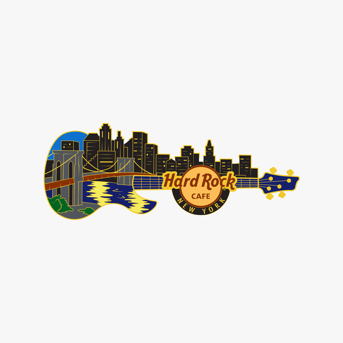 New York Skyline Guitar Pin image number 1