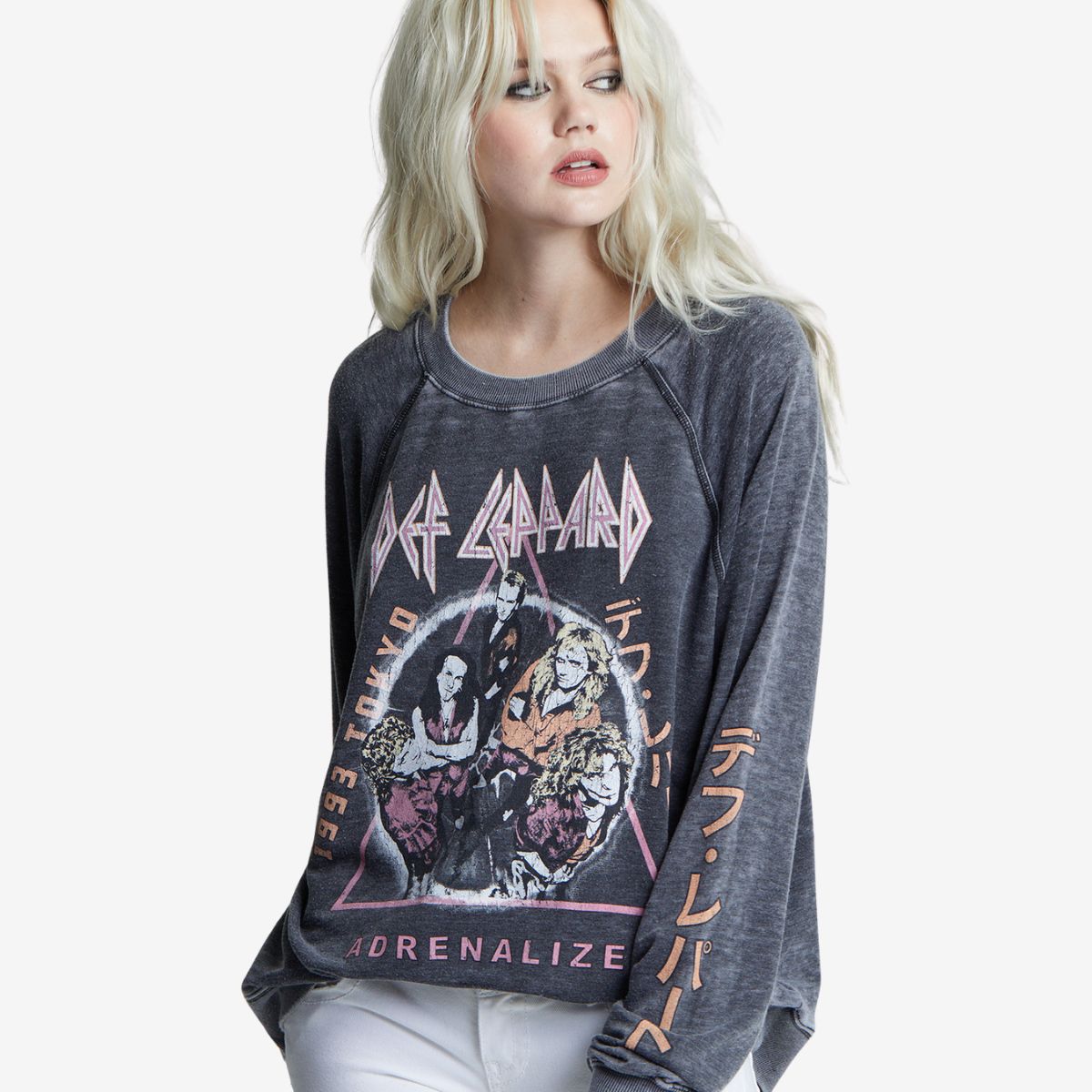 Def Leppard Oversized Sweatshirt with Tokyo Design by Recycled Karma image number 4