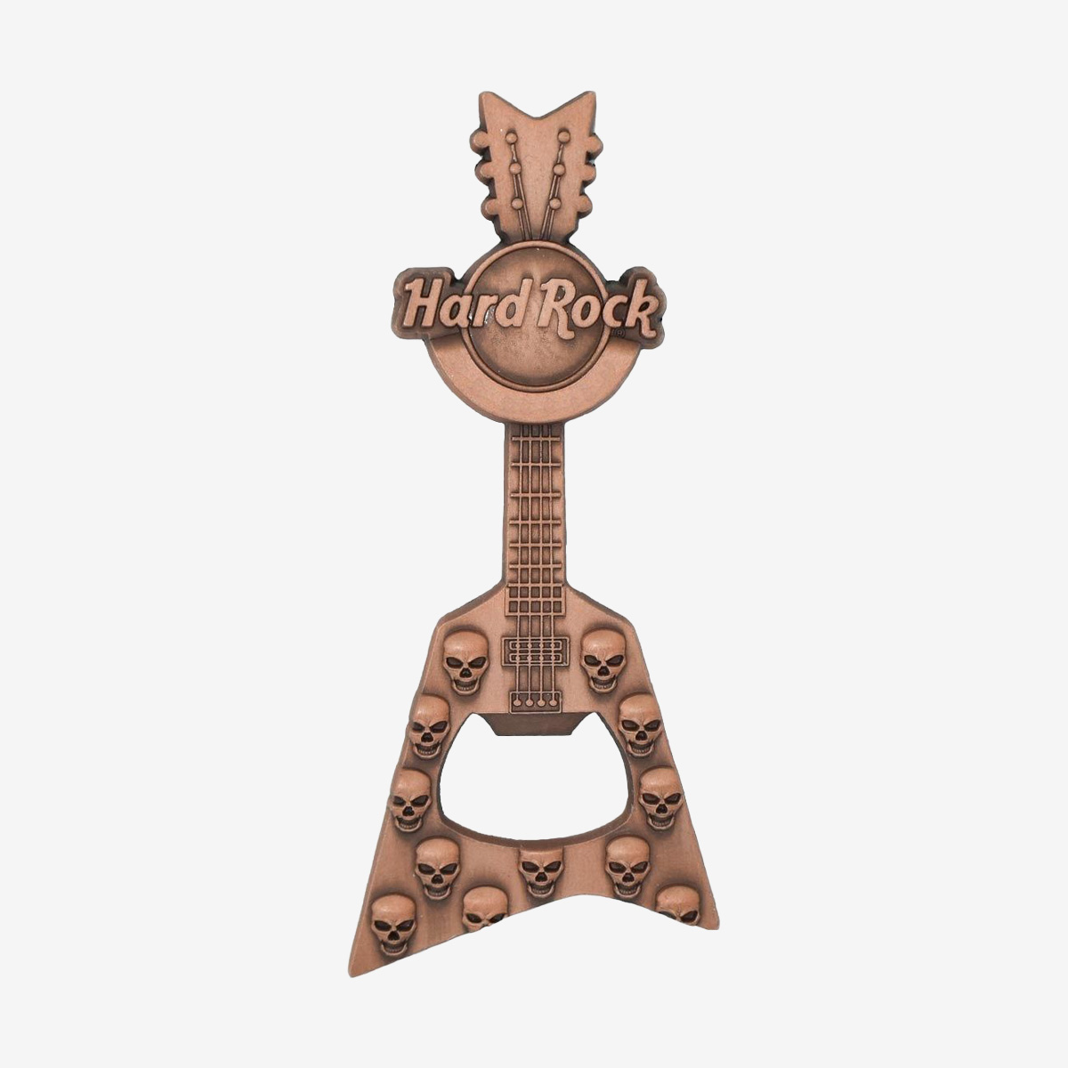 V Guitar Skulls Bottle Opener Magnet image number 1