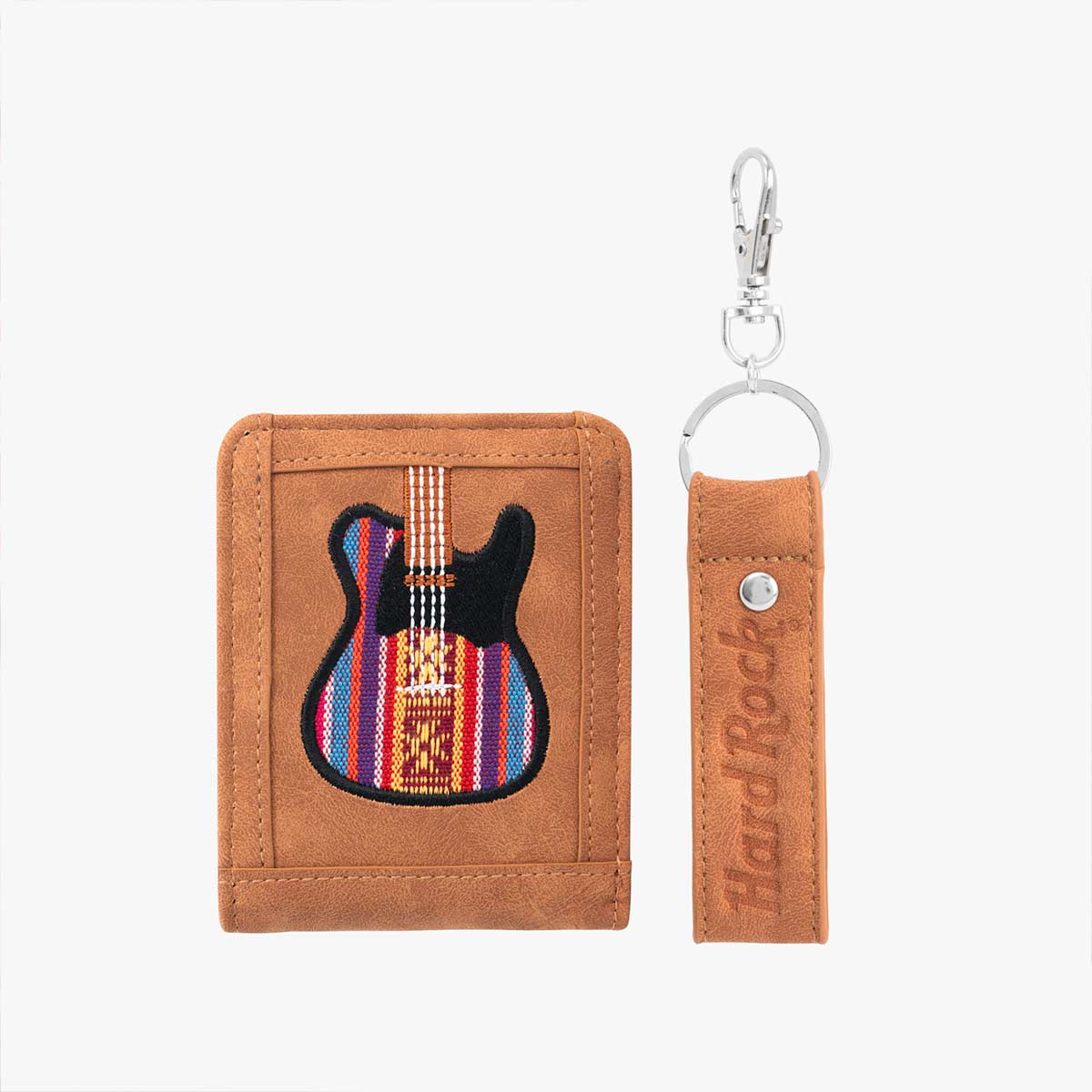 Guitar Applique Slim Bi-Fold Wallet and Key FOB Boxed Set image number 1