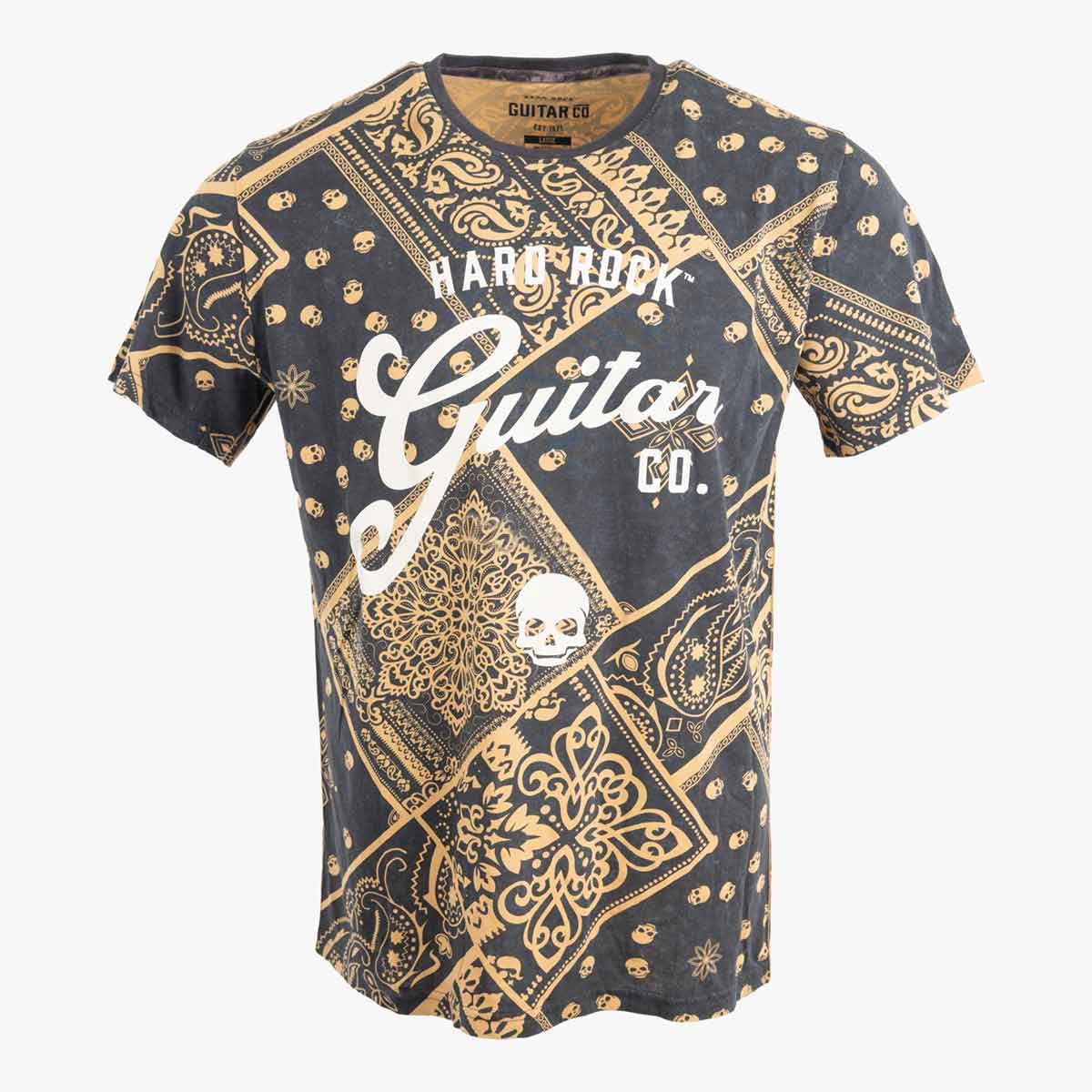 Guitar Company Adult Fit Crewneck Tee with Skull Bandana Print image number 1