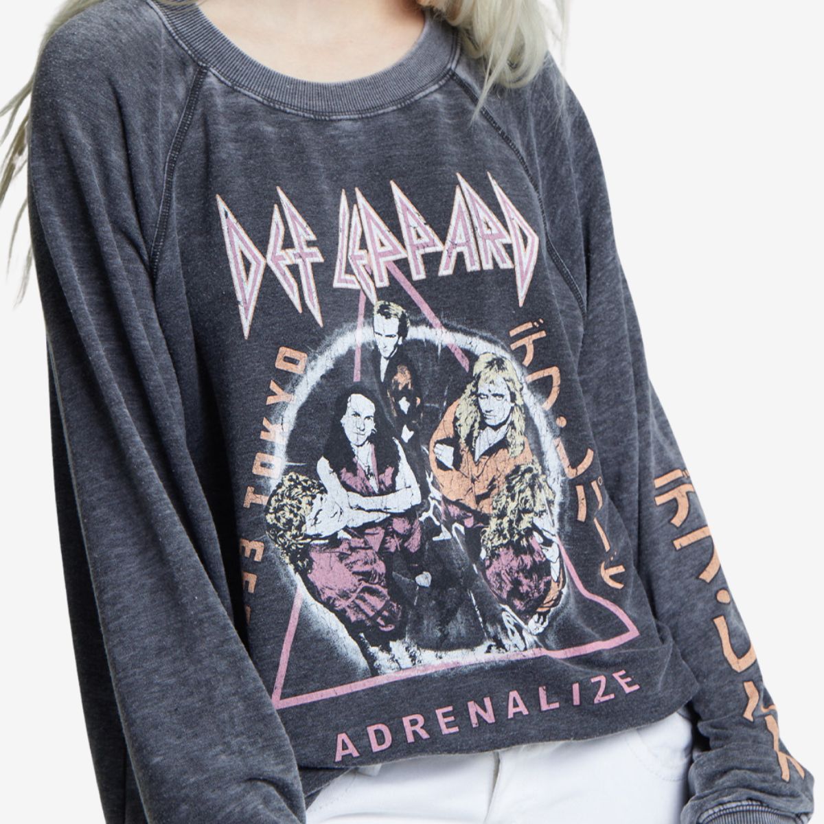 Def Leppard Oversized Sweatshirt with Tokyo Design by Recycled Karma image number 2