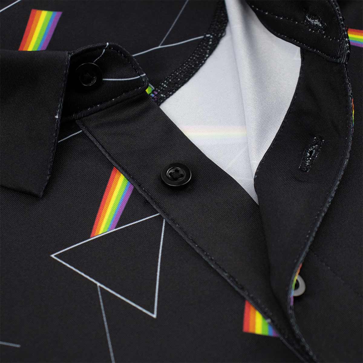 Pink Floyd Dark Side All-Over Prism Polo in Black image number 8