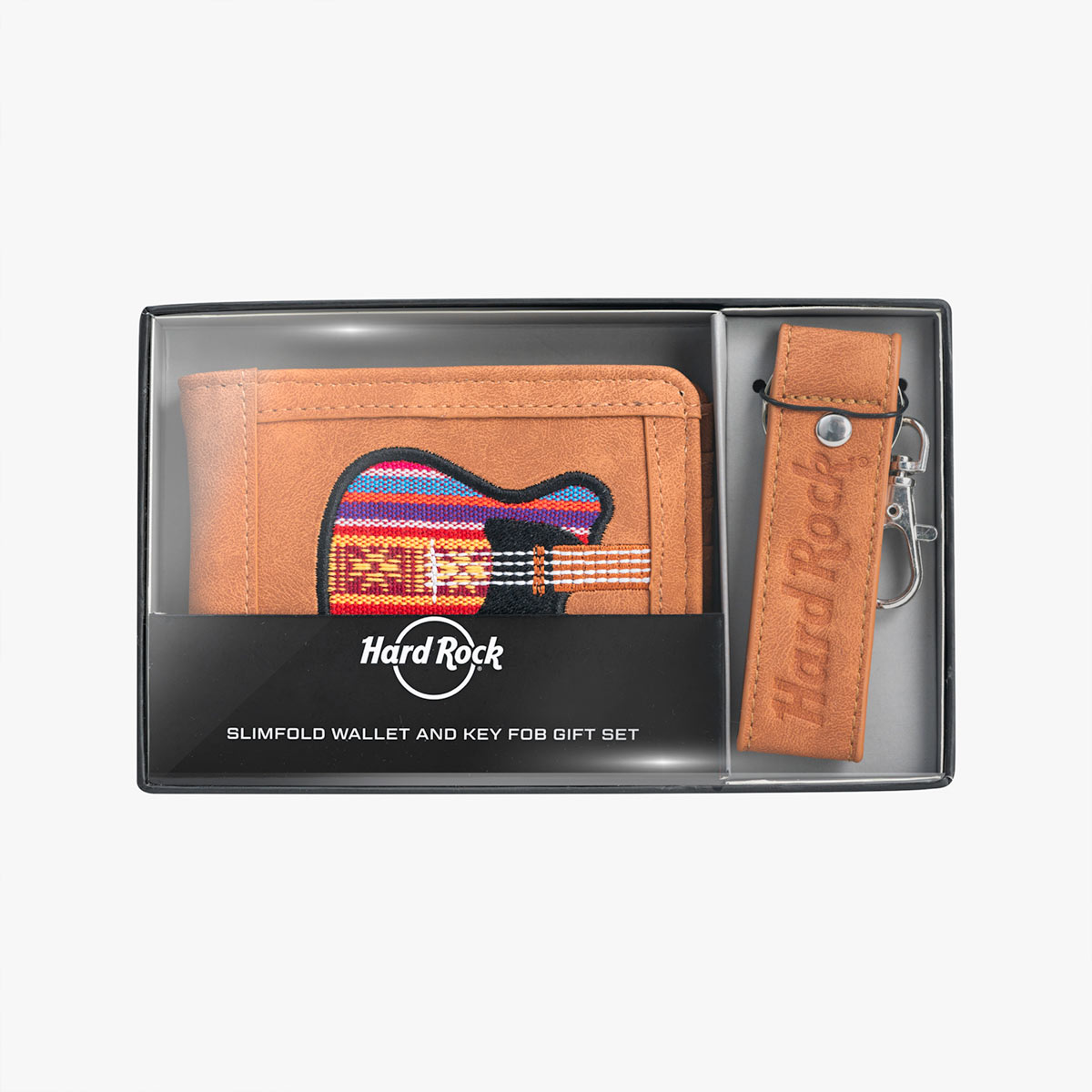 Guitar Applique Slim Bi-Fold Wallet and Key FOB Boxed Set image number 2