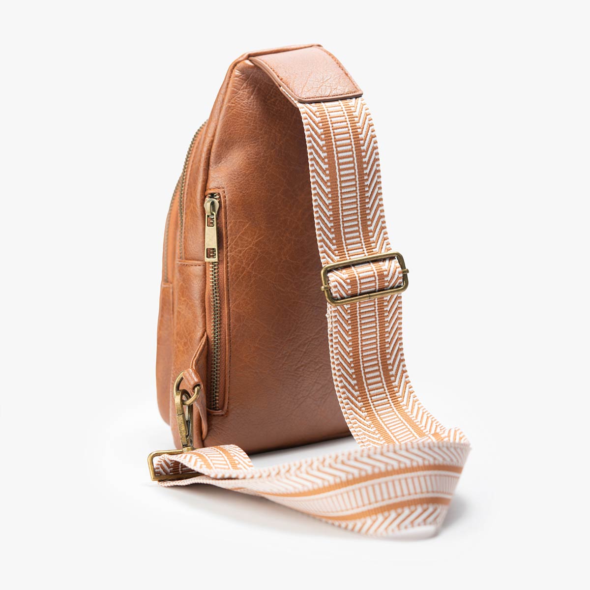 Guitar Strap Crossbody Sling Bag in Cognac image number 2