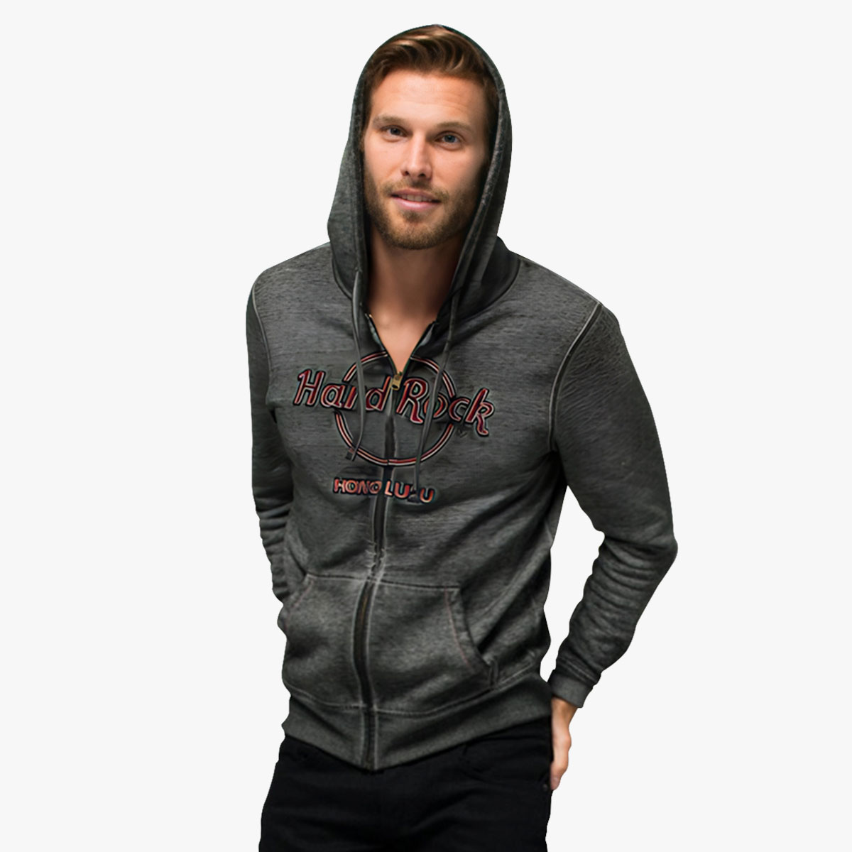 Men's Double Burnout Zip Hoodie image number 1