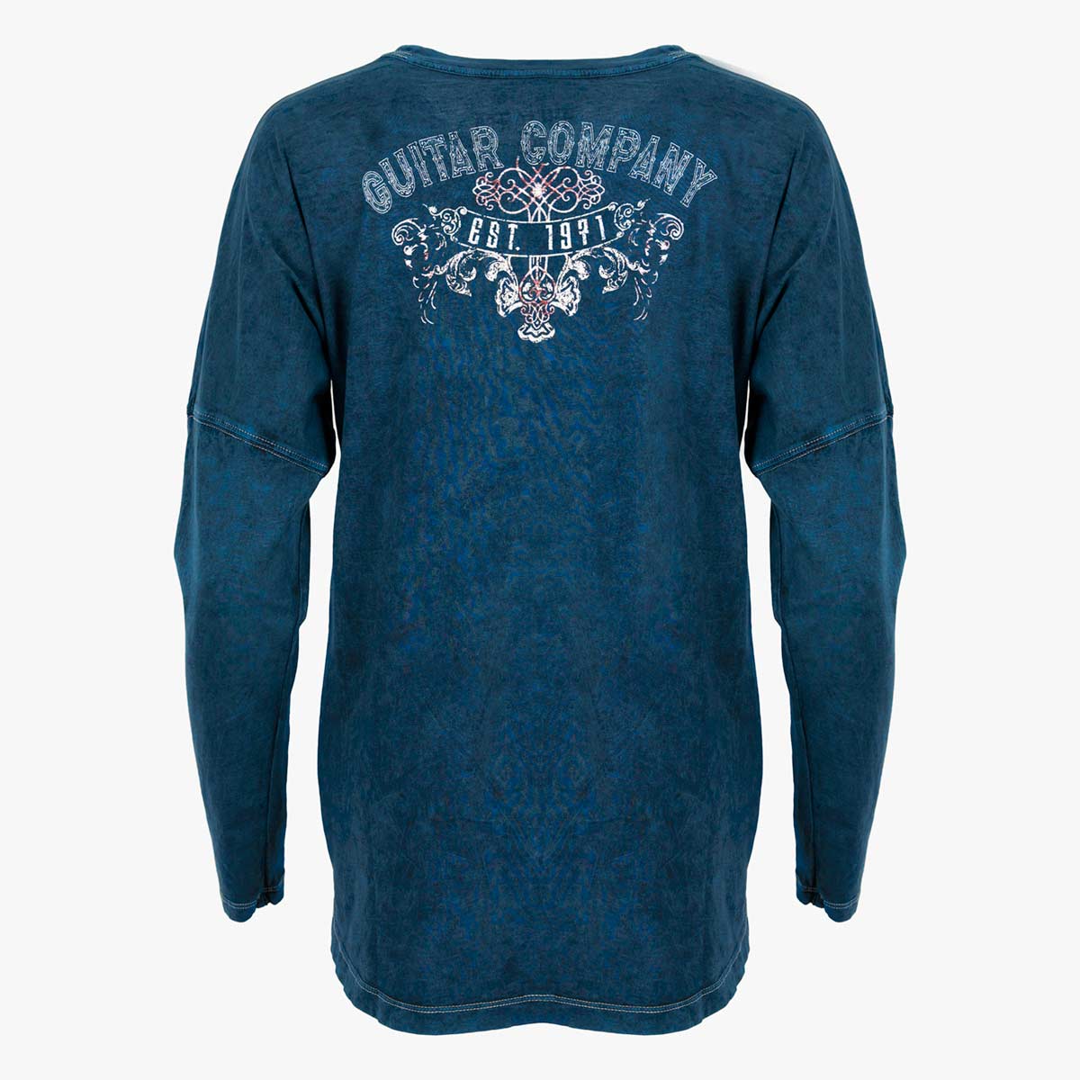 Guitar Company Slim Fit Dropshoulder Longsleeve Tee in Navy image number 4