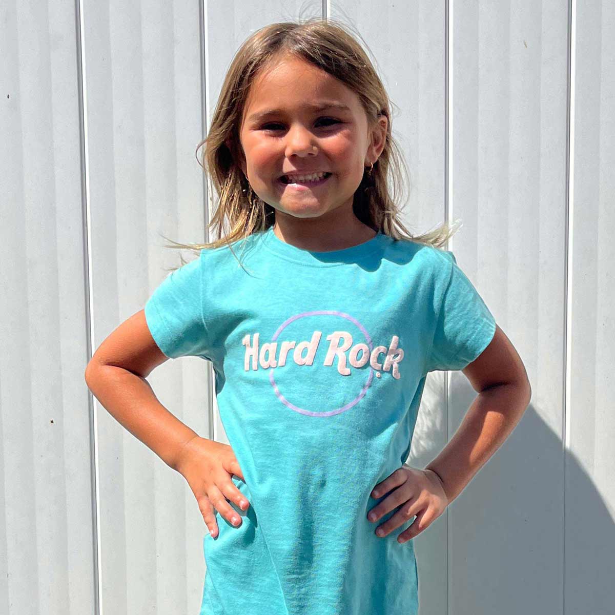 Hard Rock Youth Fit Pop of Color Tee in Light Aqua image number 2