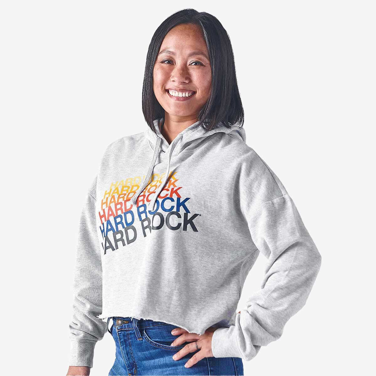 Women's Heritage Cropped Rainbow Hoodie image number 7