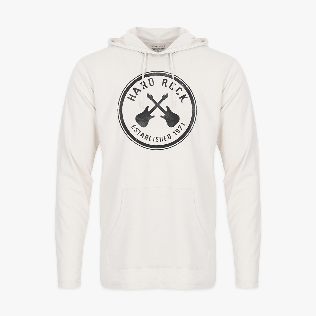 Adult Fit Cross Guitars Harbor Hoodie in Oatmeal White image number 2