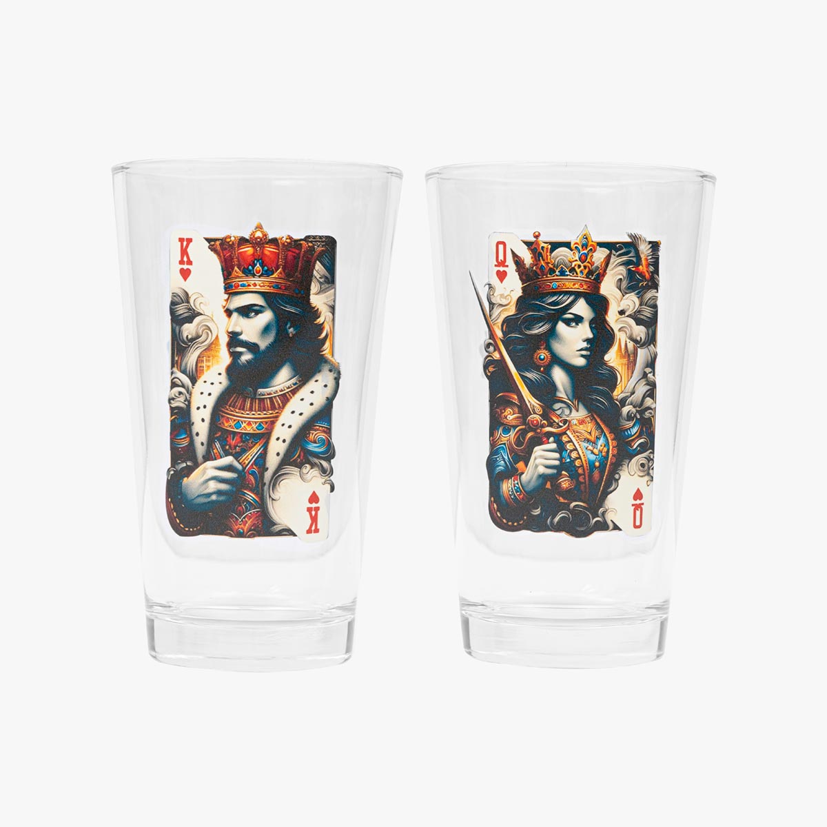 King and Queen 2-Piece Pint Glass Set image number 1