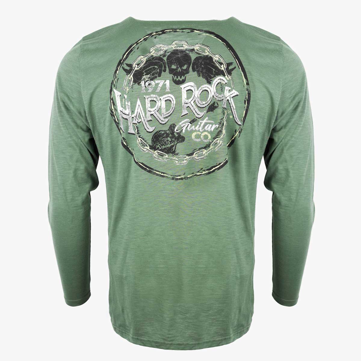 Guitar Company Hybrid Henley Longsleeve Tee in Military Green image number 3