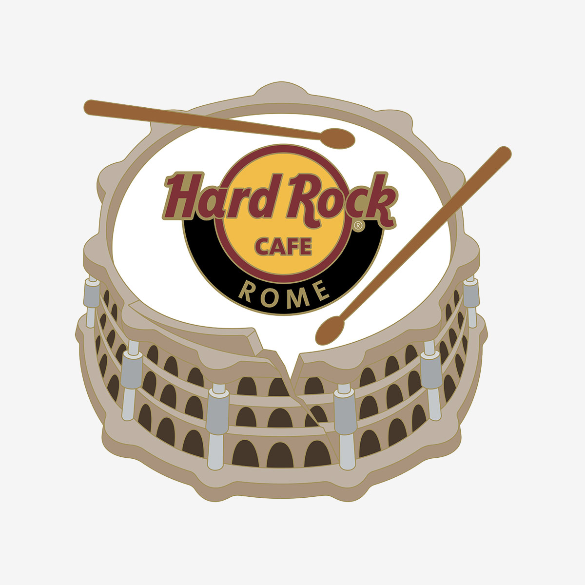 Limited Edition Rome Drum Colosseo Pin image number 1